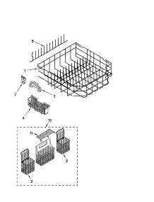 Lower Rack Parts, Optional Parts (Not Included) parts for Kenmore Dishwasher 665.16269400 (66516269400, 665 16269400) from AppliancePartsPros.com