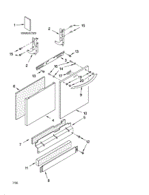 Door And Panel Parts parts for Kenmore Dishwasher 665.16272402 (66516272402, 665 16272402) from AppliancePartsPros.com