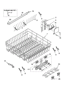 Upper Rack And Track Parts parts for Kenmore Dishwasher 665.16273402 (66516273402, 665 16273402) from AppliancePartsPros.com
