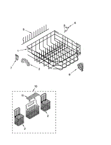 Lower Rack Parts parts for Kenmore Dishwasher 665.15899100 (66515899100, 665 15899100) from AppliancePartsPros.com