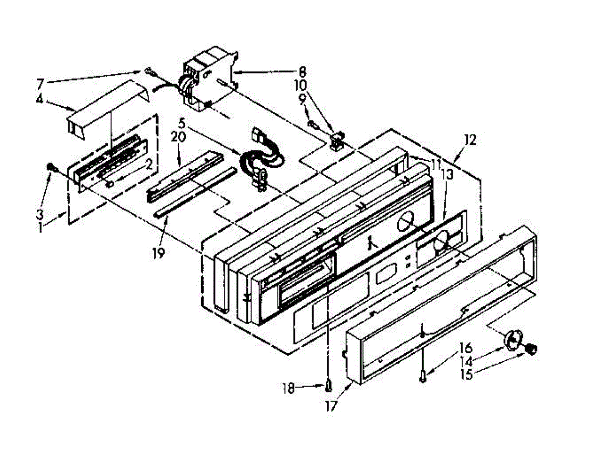 Parts for Kenmore 665.1591680 (6651591680, 665 1591680): Control Panel ...