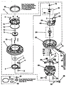 Pump And Motor parts for Kenmore Dishwasher 665.15921692 (66515921692, 665 15921692) from AppliancePartsPros.com