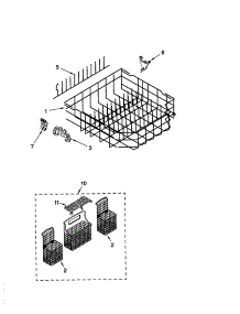 Lower Rack parts for Kenmore Dishwasher 665.15922001 (66515922001, 665 15922001) from AppliancePartsPros.com