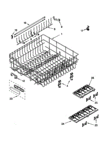 Upper Rack And Track parts for Kenmore Dishwasher 665.15924000 (66515924000, 665 15924000) from AppliancePartsPros.com
