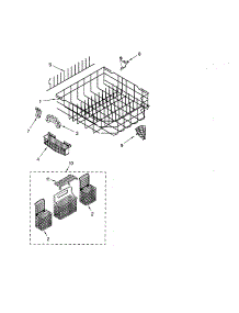 Lower Rack parts for Kenmore Dishwasher 665.15933000 (66515933000, 665 15933000) from AppliancePartsPros.com