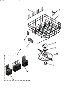 Lower Sprayarm And Lower Rack parts for Kenmore Dishwasher 665.15951790 (66515951790, 665 15951790) from AppliancePartsPros.com