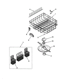 Lower Dishrack parts for Kenmore Dishwasher 665.15951793 (66515951793, 665 15951793) from AppliancePartsPros.com