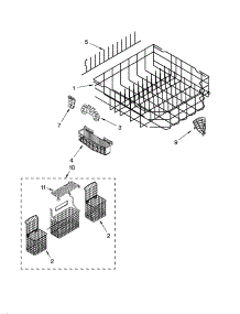 Lower Rack Parts, Optional Parts (Not Included) parts for Kenmore Dishwasher 665.16293401 (66516293401, 665 16293401) from AppliancePartsPros.com