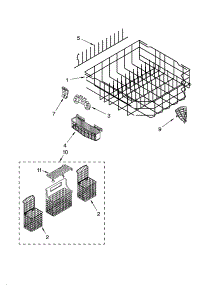 Lower Rack Parts, Optional Parts (Not Included) parts for Kenmore Dishwasher 665.16294402 (66516294402, 665 16294402) from AppliancePartsPros.com