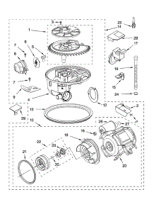 Pump And Motor Parts parts for Kenmore Dishwasher 665.16359300 (66516359300, 665 16359300) from AppliancePartsPros.com