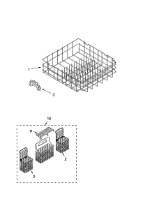 Lower Rack Parts parts for Kenmore Dishwasher 665.16359301 (66516359301, 665 16359301) from AppliancePartsPros.com