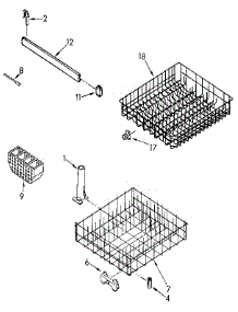 Dishrack parts for Kenmore Dishwasher 665.1741591 (6651741591, 665 1741591) from AppliancePartsPros.com