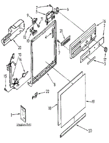 Frame And Console parts for Kenmore Dishwasher 665.1741591 (6651741591, 665 1741591) from AppliancePartsPros.com