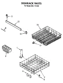 Dishrack parts for Kenmore Dishwasher 665.1741592 (6651741592, 665 1741592) from AppliancePartsPros.com