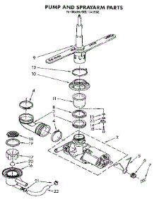Pump And Sprayarm parts for Kenmore Dishwasher 665.1741592 (6651741592, 665 1741592) from AppliancePartsPros.com