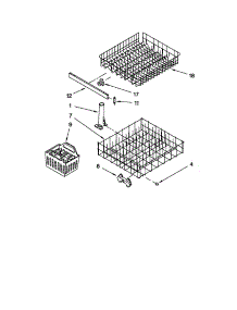 Dishrack parts for Kenmore Dishwasher 665.17422991 (66517422991, 665 17422991) from AppliancePartsPros.com