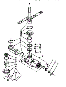Pump And Spray Arm parts for Kenmore Dishwasher 665.17425790 (66517425790, 665 17425790) from AppliancePartsPros.com