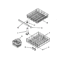 Dishrack parts for Kenmore Dishwasher 665.17425791 (66517425791, 665 17425791) from AppliancePartsPros.com