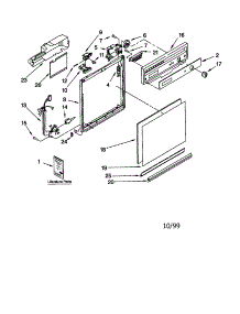 Frame And Console parts for Kenmore Dishwasher 665.17425791 (66517425791, 665 17425791) from AppliancePartsPros.com