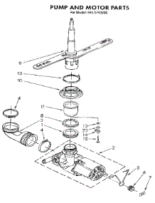 Pump And Motor parts for Kenmore Dishwasher 665.1743590 (6651743590, 665 1743590) from AppliancePartsPros.com