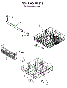 Dishrack parts for Kenmore Dishwasher 665.1743590 (6651743590, 665 1743590) from AppliancePartsPros.com