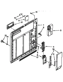 Inner Door Parts parts for Kenmore Dishwasher 665.1743591 (6651743591, 665 1743591) from AppliancePartsPros.com