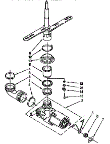 Pump And Spray Arm Parts parts for Kenmore Dishwasher 665.1743591 (6651743591, 665 1743591) from AppliancePartsPros.com
