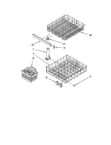 Dishrack parts for Kenmore Dishwasher 665.17439000 (66517439000, 665 17439000) from AppliancePartsPros.com