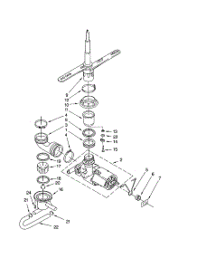 Pump And Spray Arm parts for Kenmore Dishwasher 665.17439001 (66517439001, 665 17439001) from AppliancePartsPros.com