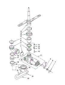 Pump And Spray Arm Parts parts for Kenmore Dishwasher 665.17439002 (66517439002, 665 17439002) from AppliancePartsPros.com