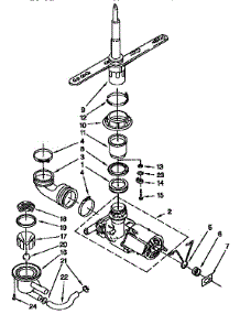 Pump And Spray Arm parts for Kenmore Dishwasher 665.1744991 (6651744991, 665 1744991) from AppliancePartsPros.com