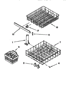 Dishrack parts for Kenmore Dishwasher 665.1744993 (6651744993, 665 1744993) from AppliancePartsPros.com