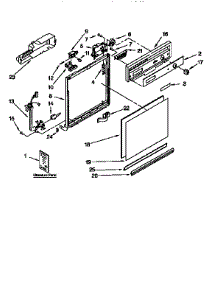 Frame And Console parts for Kenmore Dishwasher 665.1744993 (6651744993, 665 1744993) from AppliancePartsPros.com