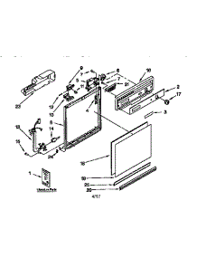 Frame And Console parts for Kenmore Dishwasher 665.1744994 (6651744994, 665 1744994) from AppliancePartsPros.com