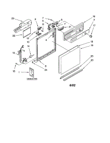 Frame And Console parts for Kenmore Dishwasher 665.17459000 (66517459000, 665 17459000) from AppliancePartsPros.com