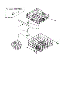Dishrack Parts parts for Kenmore Dishwasher 665.17459001 (66517459001, 665 17459001) from AppliancePartsPros.com