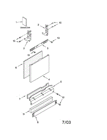 Door And Panel parts for Kenmore Dishwasher 665.17464300 (66517464300, 665 17464300) from AppliancePartsPros.com