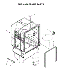 Tub And Frame Parts parts for Kenmore Dishwasher 665.17489N710 (66517489N710, 665 17489N710) from AppliancePartsPros.com