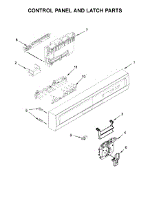 Control Panel And Latch Parts parts for Kenmore Dishwasher 665.17489N710 (66517489N710, 665 17489N710) from AppliancePartsPros.com