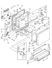 Door And Toe Panel parts for Kenmore Dishwasher 665.1698180 (6651698180, 665 1698180) from AppliancePartsPros.com