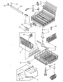 Dishrack parts for Kenmore Dishwasher 665.1698180 (6651698180, 665 1698180) from AppliancePartsPros.com