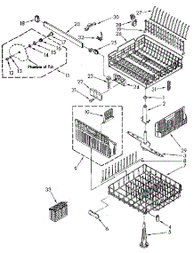 Dishrack parts for Kenmore Dishwasher 665.1698181 (6651698181, 665 1698181) from AppliancePartsPros.com