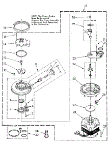 Pump And Motor parts for Kenmore Dishwasher 665.1698581 (6651698581, 665 1698581) from AppliancePartsPros.com