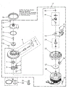 Pump And Motor parts for Kenmore Dishwasher 665.1698582 (6651698582, 665 1698582) from AppliancePartsPros.com