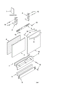 Door And Panel Parts parts for Kenmore Dishwasher 665.16989200 (66516989200, 665 16989200) from AppliancePartsPros.com