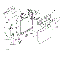 Frame And Console Parts parts for Kenmore Dishwasher 665.16999401 (66516999401, 665 16999401) from AppliancePartsPros.com