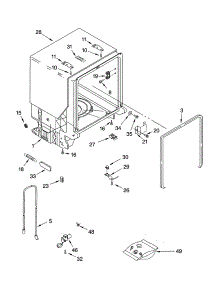 Tub And Frame Parts parts for Kenmore Dishwasher 665.17014400 (66517014400, 665 17014400) from AppliancePartsPros.com