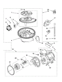 Pump And Motor Parts parts for Kenmore Dishwasher 665.17014403 (66517014403, 665 17014403) from AppliancePartsPros.com