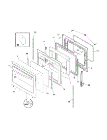 Door parts for Kenmore Range 790.92903013 (79092903013, 790 92903013) from AppliancePartsPros.com