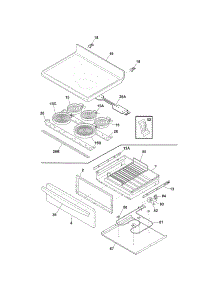 Top / Drawer parts for Kenmore Range 790.92909010 (79092909010, 790 92909010) from AppliancePartsPros.com